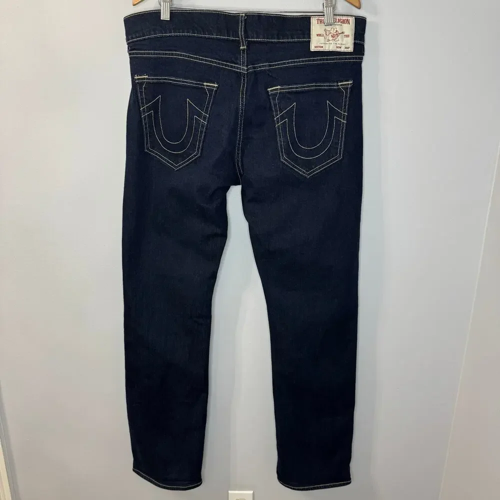 True Religion Ricky SN Relaxed Straight Jean Stitched Stretch Men's 36